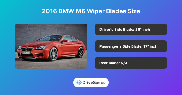 2016 BMW M6 Wiper Blades Size