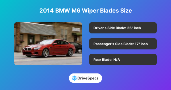 2014 BMW M6 Wiper Blades Size