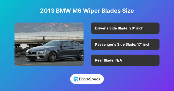 2013 BMW M6 Wiper Blades Size