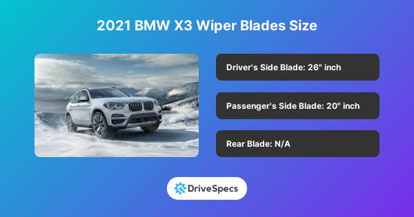 2021 BMW X3 Wiper Blades Size