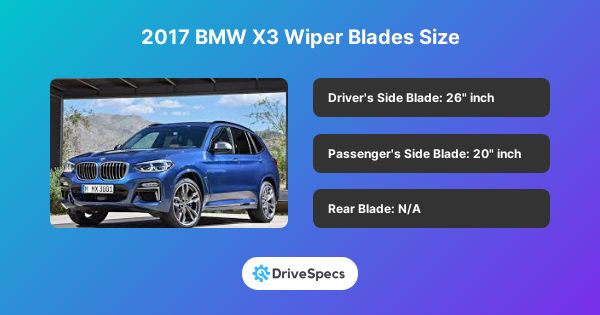 2017 BMW X3 Wiper Blades Size