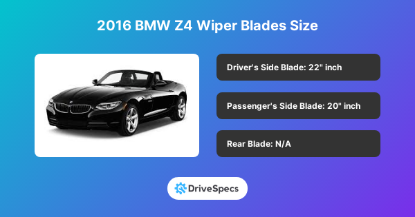 2016 BMW Z4 Wiper Blades Size