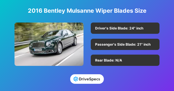 2016 Bentley Mulsanne Wiper Blades Size