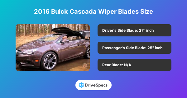 2016 Buick Cascada Wiper Blades Size