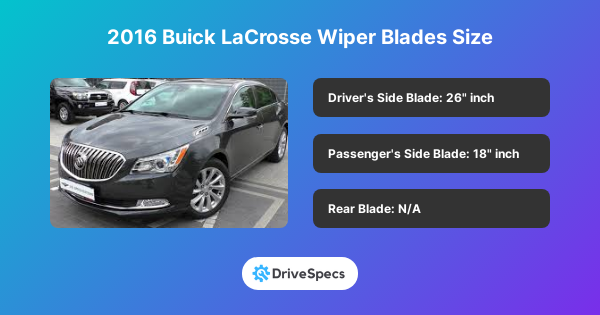 2016 Buick LaCrosse Wiper Blades Size