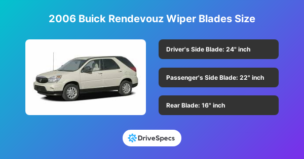 2006 Buick Rendevouz Wiper Blades Size