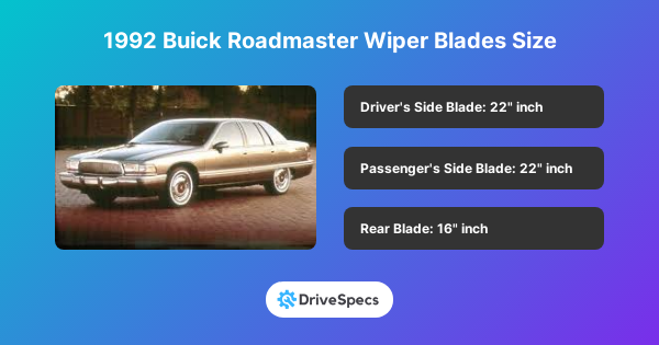 1992 Buick Roadmaster Wiper Blades Size